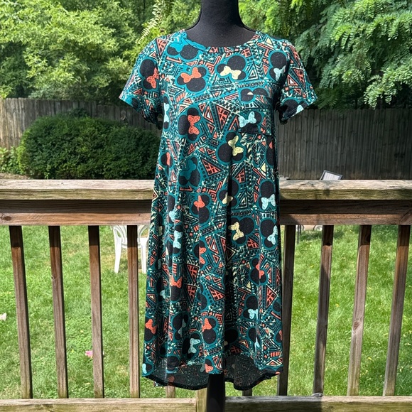 LuLaRoe Dresses & Skirts - LuLaRoe Disney Minnie Mouse Teal and Orange Patterned Midi Dress